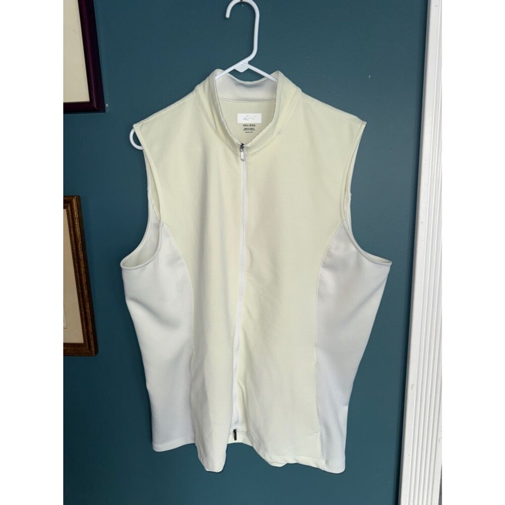 Greg Norman Collection Sleeveless Zip Vest in butter yellow